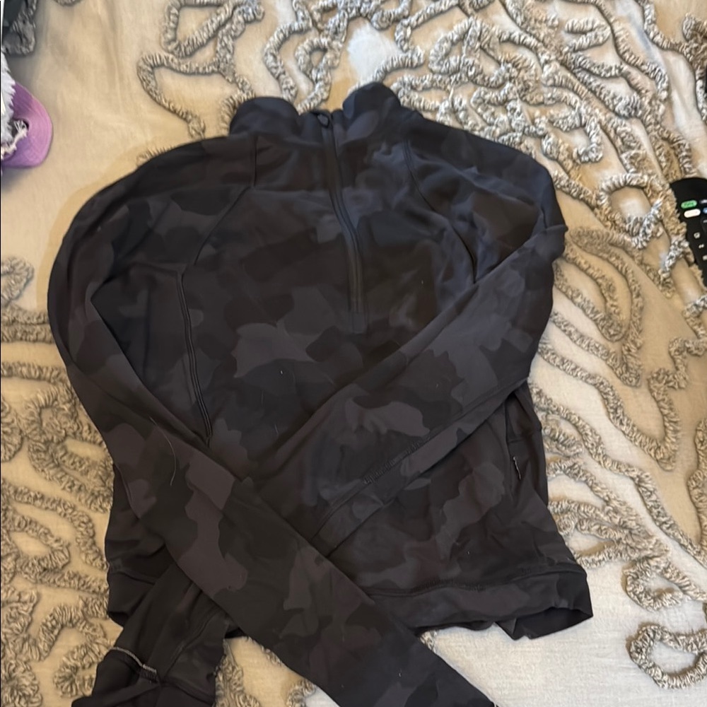 Black Camouflage Quarter-Zip Pullover lululemon